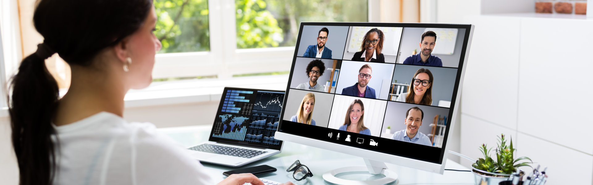 a woman in a webinar